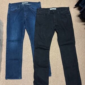 Two Pairs Express Men’s Jeans 36x32 Black and Blue